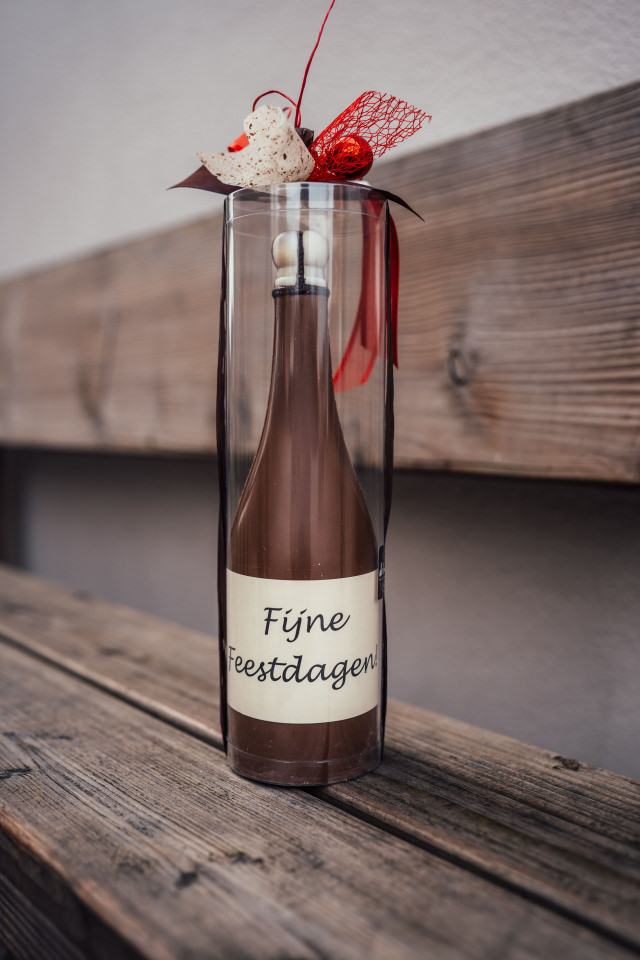 Champagnefles Fijne Feestdagen